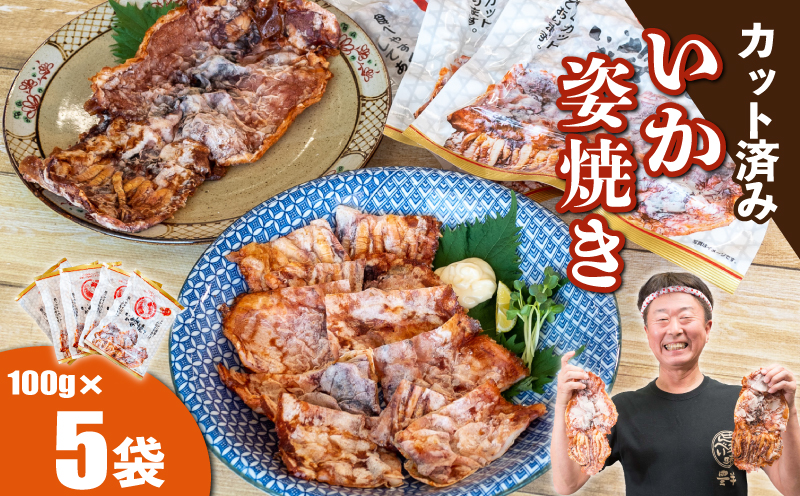 いか姿焼き せんべい 100g×5袋(カット済み) 冷凍<br>