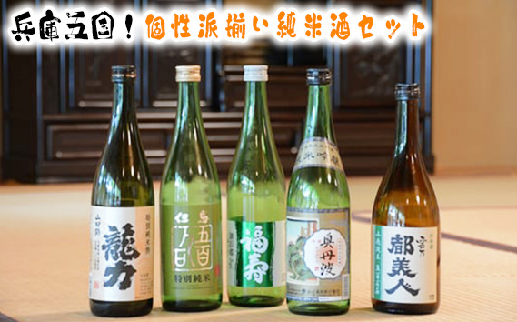 
                  兵庫五国！個性派揃い純米酒セット ／ お酒 日本酒 飲み比べ 清酒 川西市 No.312
                