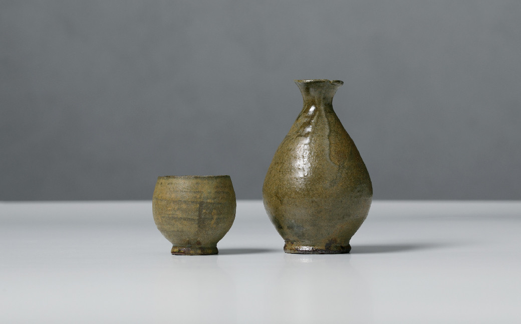 
            【セット】【鳥巣窯　岸田匡啓】唐津焼／唐津灰釉　酒器セット
          