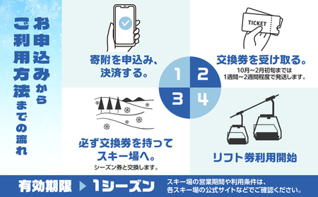【スキーチケット】ひだ流葉スキー場 シーズン券 スキーチケット