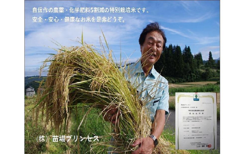 【令和8年産先行予約】【農薬化学肥料5割減】魚沼産コシヒカリ 苗場プリンセス 特別栽培米 玄米2kg（2kg×1袋）127523-020
