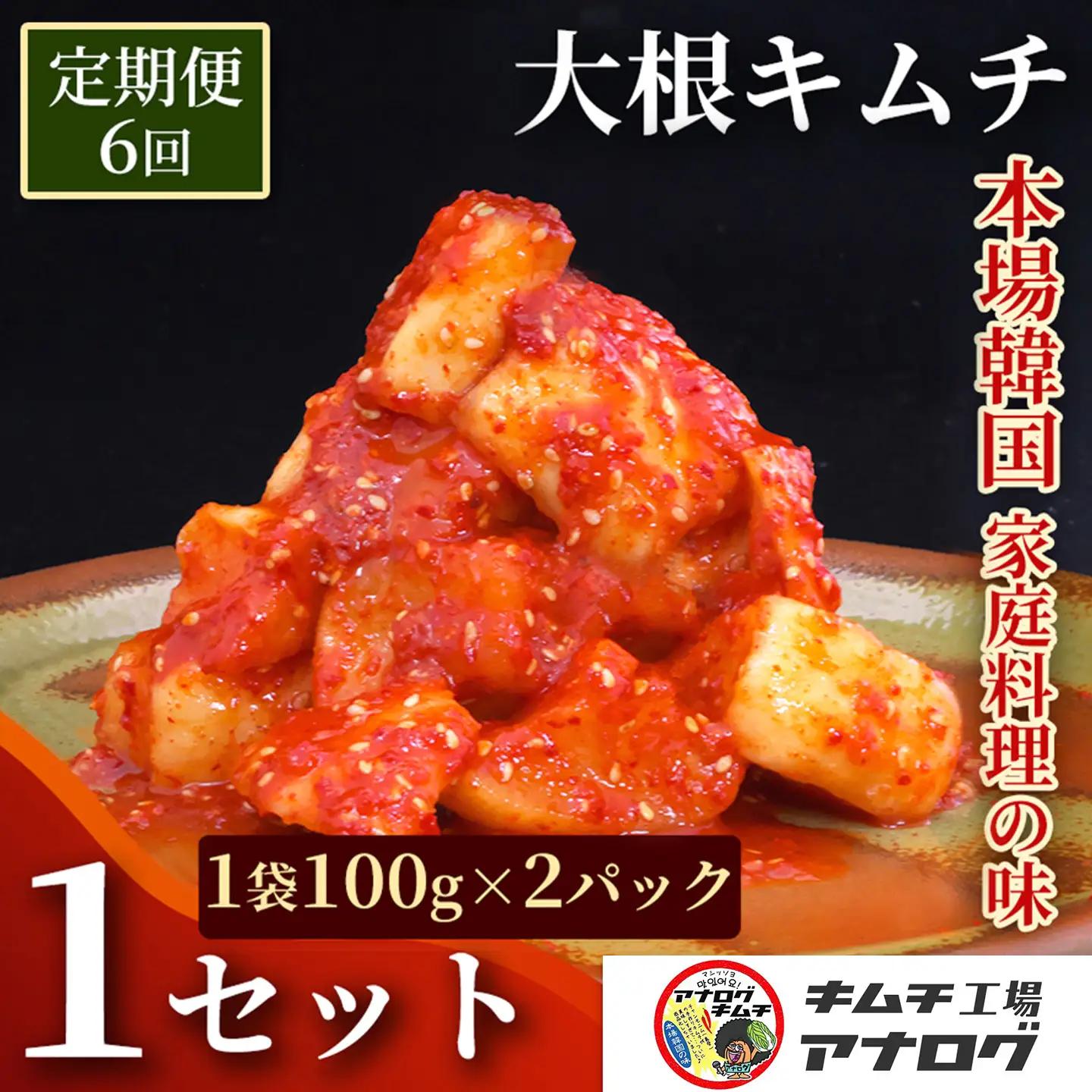 【6カ月定期便】発酵旨味の大根カクテキキムチ(100g×2パック)(H104216)