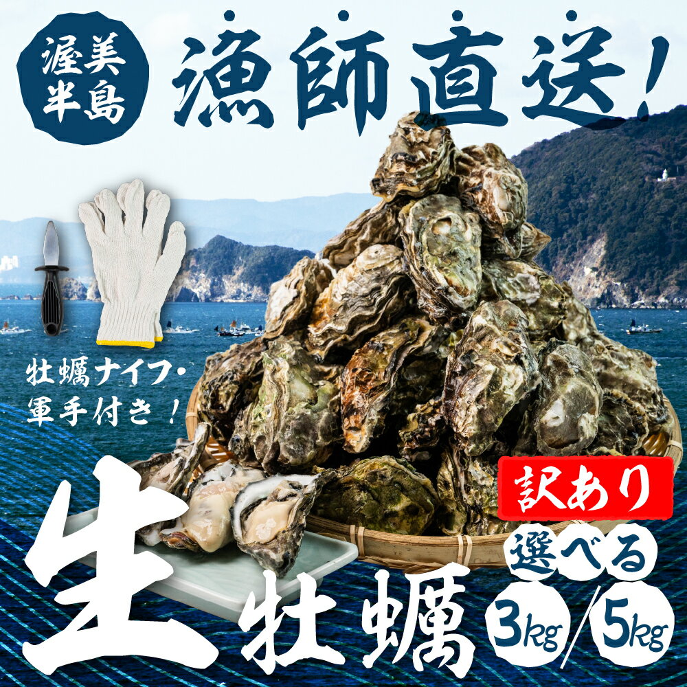【ふるさと納税】【先行予約】訳あり 不揃い 殻付き 生牡蠣 選べる 3kg / 5kg 加熱用 軍手・牡蠣ナイフ付 牡蠣 カキ かき 訳あり 訳アリ 不揃い 生 殻付牡蠣 フライ 鍋 バーベキュー BBQ 海鮮 魚介 魚貝 貝 渥美半島 田原市 愛知県 国産 オイスター 海の ミルク 軍手