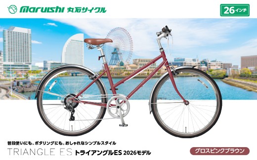 133-003 トライアングルES 2026モデル（丸石サイクル）グロスピンクブラウン YSKR133-GPBR