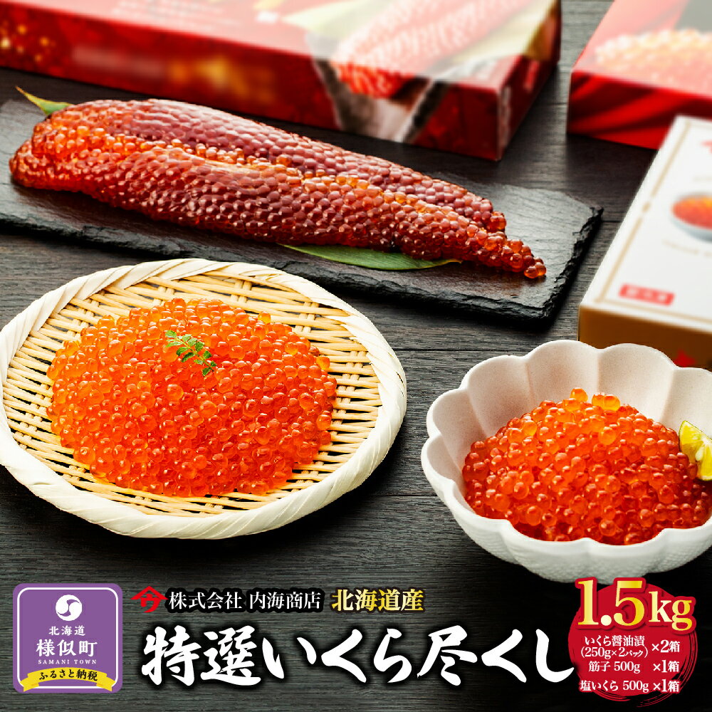 【ふるさと納税】【先行予約】特選いくら尽くし　いくら醤油漬（250g×2）×1　筋子500g×1　塩いくら500g×1