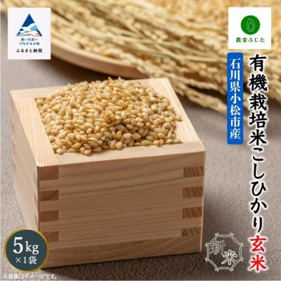 ふるさと納税 小松市 コシヒカリ 玄米 5kg 令和8年産 新米 有機栽培米こしひかり 【農家ふじた】