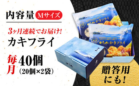 【全3回定期便】牡蠣 冷凍 カキフライ かき カキ 広島牡蠣の老舗！安心・安全の新鮮牡蠣【瞬間冷凍】牡蠣 かきフライMサイズ 40個入り 魚介類 和食 海鮮 海産物 広島県産 江田島市/株式会社かなわ