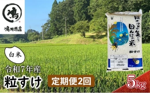 令和7年産 粒すけ 定期便2か月　白米　5kg お米  [№5346-0606]