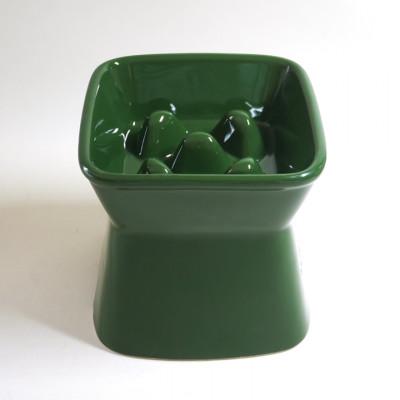 ふるさと納税 瑞浪市 美濃焼　陶器製ペット用フードボウル【高台傾斜カラーフードボウル/グリーン】【pet166】