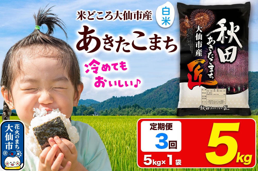 《定期便3ヶ月》米 あきたこまち【白米】5kg 秋田県大仙市産 精米 令和7年産 [通算18回 特A 秋田県産 あきたこまち アキタコマチ 秋田こまち 秋田小町 コメ kome 米どころ 5 キロ 小分け ご飯 ごはん サンファーム西木 大仙市]