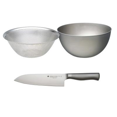 ふるさと納税 燕市 柳宗理デザイン キッチンナイフ18cm&amp;ボウル・パンチング23cm