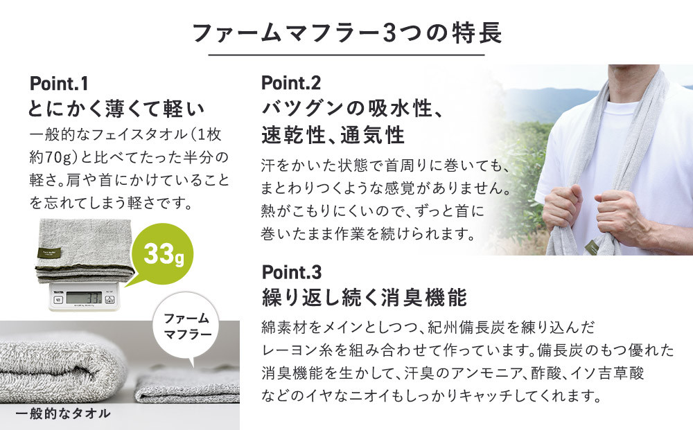 農家が考えた万能タオル ファームマフラー 3枚セット［KT7］