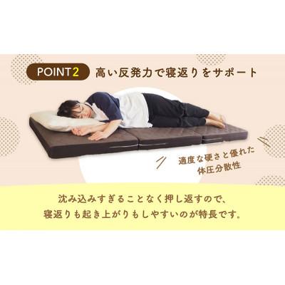 ふるさと納税 豊郷町 アキレス ぷちスリム セミシングル ブラウン厚さ12cm高反発マットレス三つ折り[53820552] |  | 02