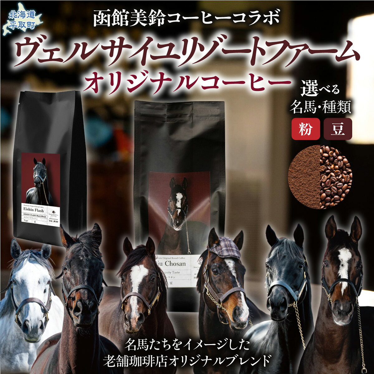 【ふるさと納税】【ヴェルサイユファーム】オリジナルコーヒー 函館美鈴コーヒーコラボ 【ふるさと納税 人気 おすすめ ランキング 馬 競馬 競走馬 引退馬 グッズ 珈琲 コーヒー豆 日高 北海道 平取町 送料無料】 BRTV050-v