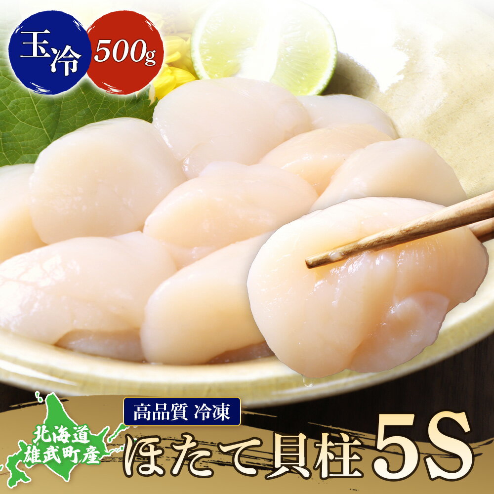 【ふるさと納税】北海道雄武町産　ほたて貝柱(冷凍)5S 500g | オホーツク産 急速冷凍 刺身用 生食用 流氷育ち 海産物 魚介類 おつまみ 居酒屋 手まり寿司 海鮮丼 雄武水産加工業協同組合 北海道 雄武町 雄武【12441】