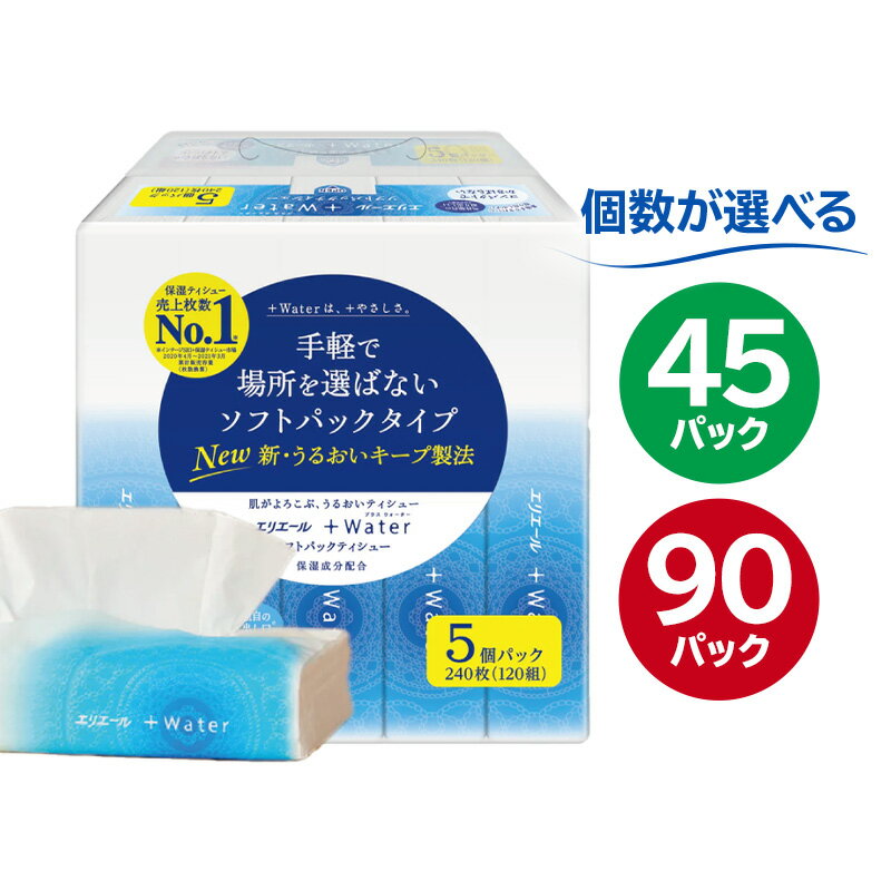 【ふるさと納税】【個数が選べる】エリエール +Water プラスウォーター ソフトパックティシュー 120W 5パック ハーフサイズ ソフトパックティッシュ ティッシュ ソフトパック ティッシュペーパー 箱なし 日用品 新生活 備蓄 防災 消耗品 生活雑貨 生活用品 パルプ100％
