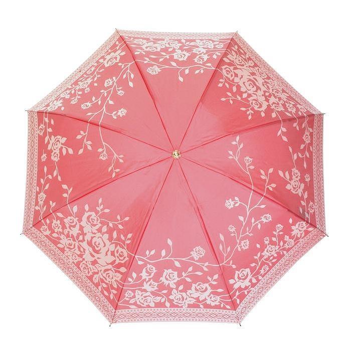 槙田商店【晴雨兼用】折りたたみ傘 kirie バラ：フレンチレッド