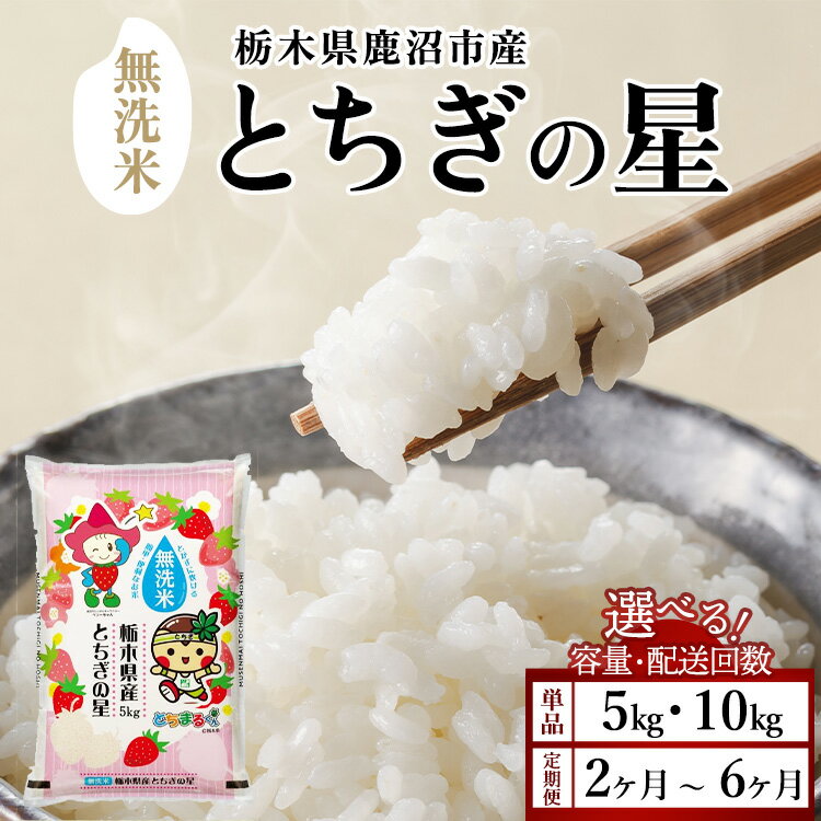 【ふるさと納税】【数量限定】【選べる容量・配送回数】栃木県鹿沼市産 とちぎの星 無洗米 令和7年産【先行予約】| 水稲うるち精米 単一原料米 お米 精米 特A 大粒 甘さ ※沖縄・離島への配送不可