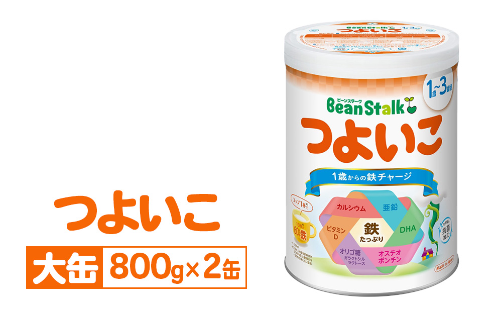粉ミルク 雪印ビーンスターク つよいこ 大缶800g×2缶セット/9ヶ月頃～3歳向け