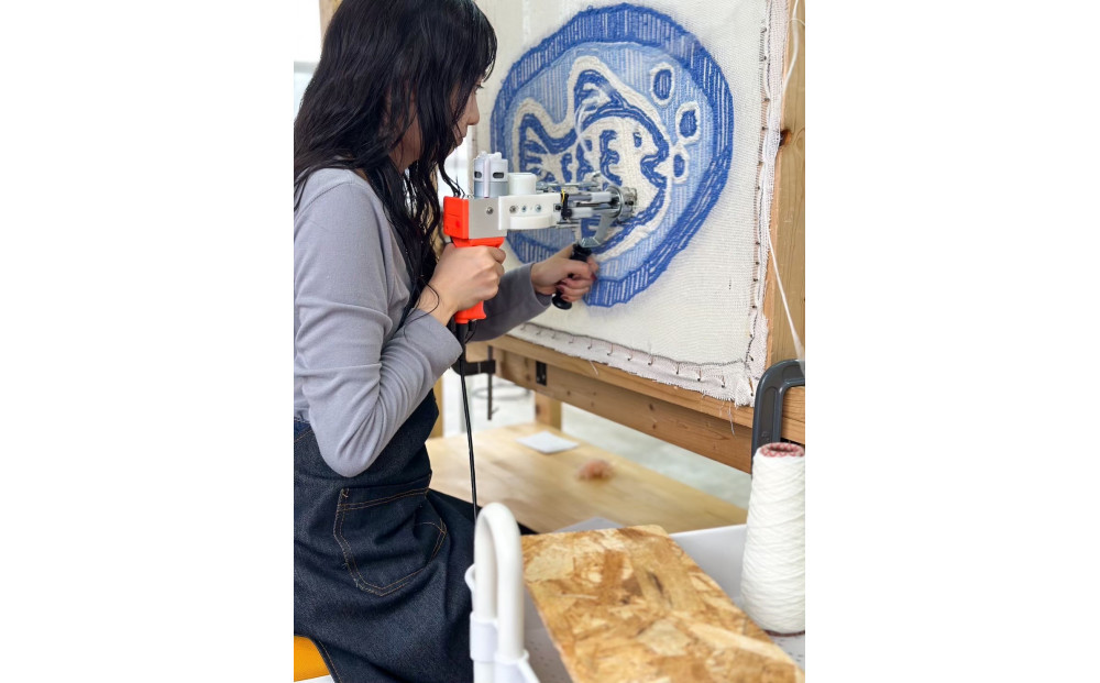 【タフティング体験】タフティングでつくる世界に1つのオリジナルラグマット　小サイズ　縦50cm×横60cm