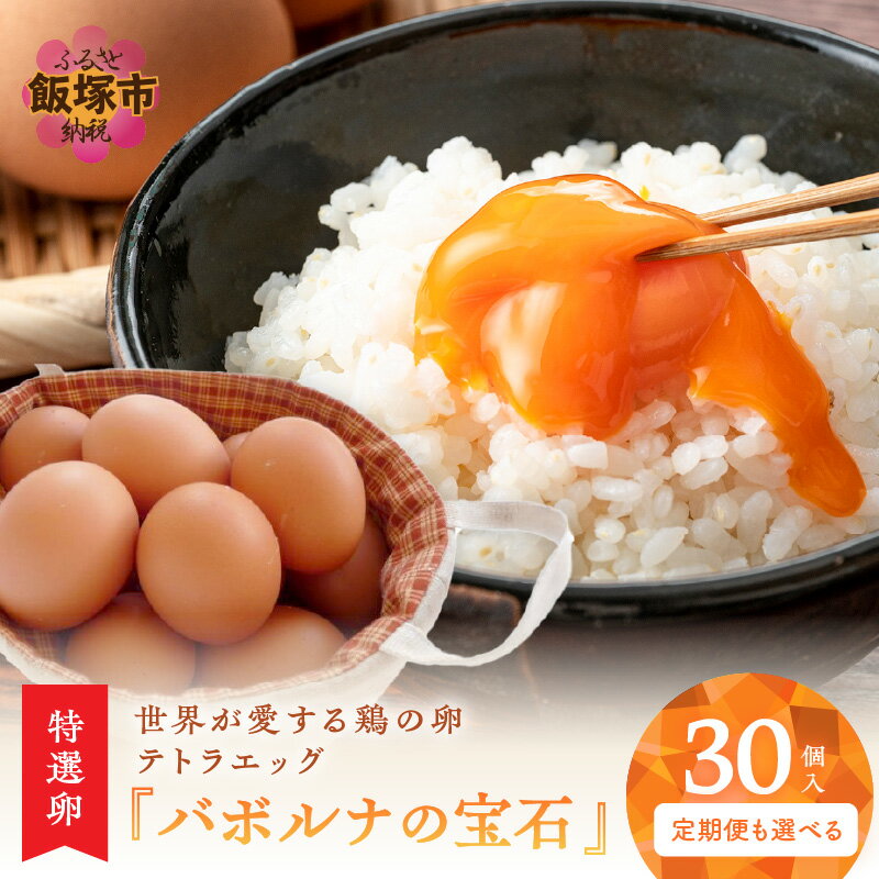 【ふるさと納税】＼お届け回数が選べる／テトラエッグ特選卵『バボルナの宝石』30個入 1回 3回 6回 12回 定期便 たまご 卵 玉子 特選卵 テトラエッグ 30個 福岡 生卵 鶏卵 無洗卵 新鮮 国産 卵かけごはん TKG ゆで卵 飯塚市 飯塚 ふるさと納税 卵