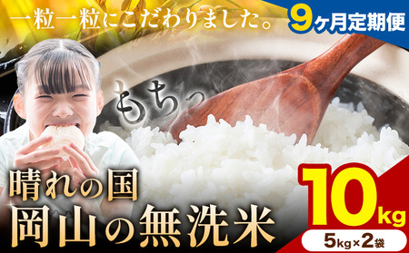 【9ヶ月定期便】晴れの国岡山の無洗米 10kg《申し込み翌月から発送》