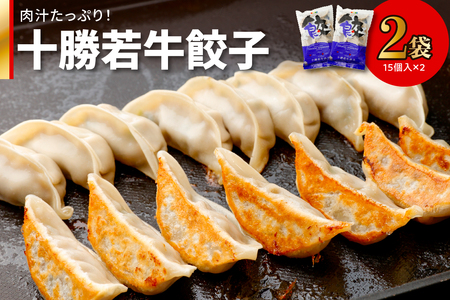 十勝若牛100％使用！ 十勝若牛 餃子 330g(15個入り) × 2  【 赤身 ヘルシー 低カロリー  牛肉 ギョーザ 惣菜 おかず にんにく入り 加工品 おつまみ 中華 焼くだけ 簡単 冷凍 お取り寄せ ギフト お中元 お歳暮 のし 熨斗 北海道 清水町 】_S003-0002