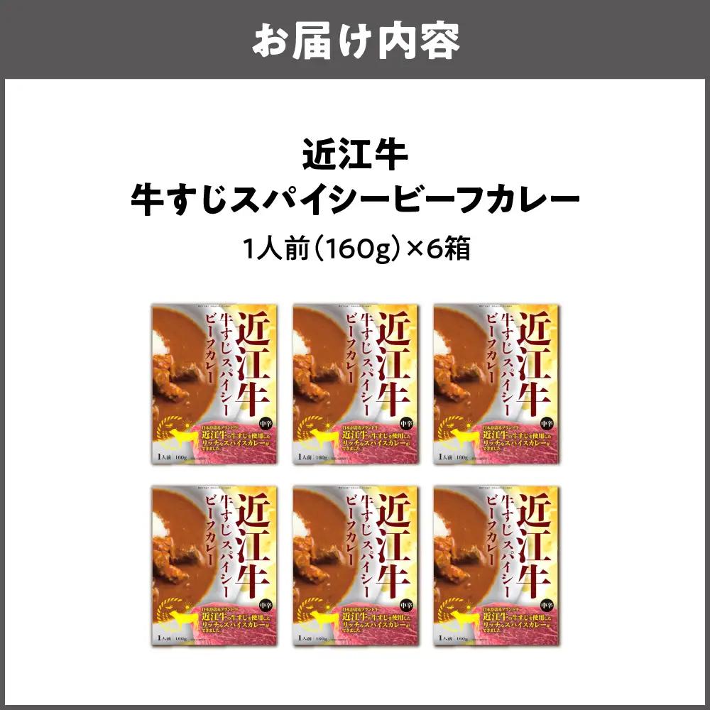 【 京阪百貨店厳選 】近江牛すじスパイスカレー160ｇ×6食セット 和牛カレー_OS048-0062-02