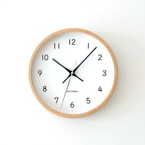 KATOMOKU muku clock 13≪km-104NARC≫ビーチの木枠電波時計(ナチュラル)【B-40】