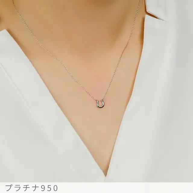 Pt ホースシュー ダイヤモンド ネックレス Small /b0270da