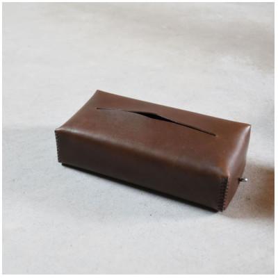 ふるさと納税 河内長野市 本革ティッシュカバー ベーシック ブラウン 国産レザー Teha’amana