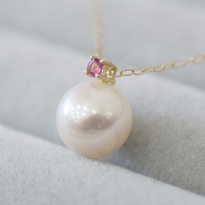 ふるさと納税 天草市 真珠 ネックレス 8-8.5mm ホワイトピンク ピンクトルマリン K10YG_S085-563 |  | 01