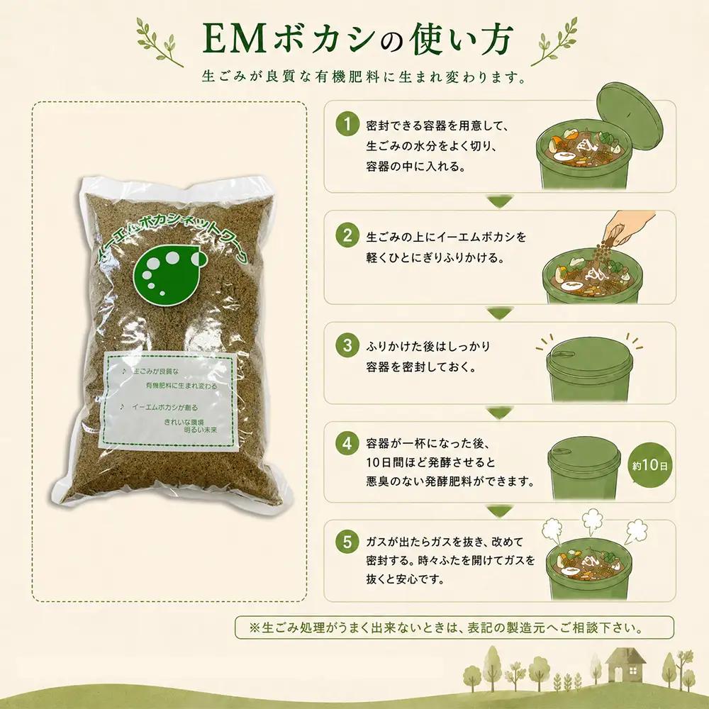 EM石けん ＆ EMボカシ セット ＜ 福祉事業所 ポパイの家 ＞ ／ EM石鹸 EMせっけん EM石けん EMぼかし EM製品
