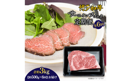 博多和牛　サーロインブロック　定期便全6回　計約3kg