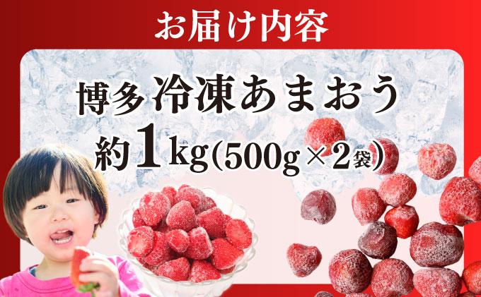 福岡県産 博多冷凍あまおう 約500g×2袋 合計約1kg 約1kg