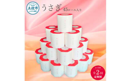 【先行予約】【2回定期便】 うさぎ45ロール入り 2ヵ月毎 全2回 トイレットペーパー ギフトボックス 高級 トイレットペーパー トリプル 定期コース 無香料 箱入り 贈答 日用品【望月製紙株式会社】[BQAR020]