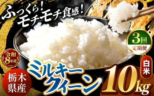 【令和8年産 先行予約】 ＼訳あり／ ミルキークイーン  白米 10kg 【定期便 ３回】 | 米 お米 こめ コメ 白米 ライス ご飯 ごはん 美味しい 米 ミルキークイーン 10kg  銘柄米 ブランド米 令和8年産 産地直送  定期便 3回 新米  国産 国産米 栃木県産 お米 栃木県産米 お取り寄せ  2026年産 米 kome 栃木県 真岡市