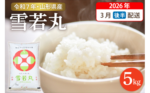 【令和7年産米】☆2026年3月後半発送☆ 雪若丸 5kg（5kg×1袋）山形県 東根市産　hi003-147-033-1