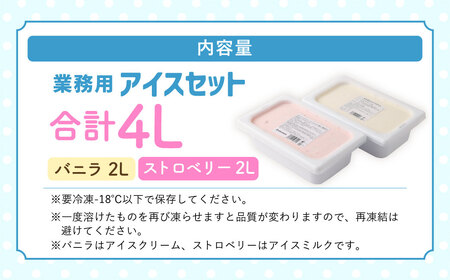 2Lアイス セット (バニラ・ストロベリー) 合計4L アイス 自家製 業務用 大容量