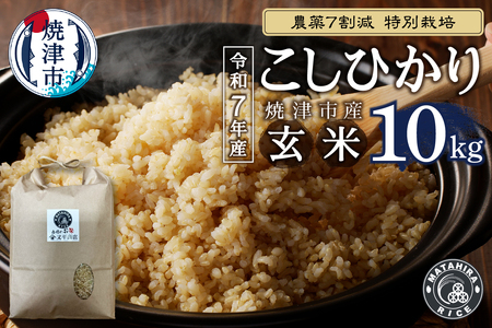 a30-317　令和７年産 農薬7割減 特別栽培 コシヒカリ 玄米 10kg（5kg×2袋）