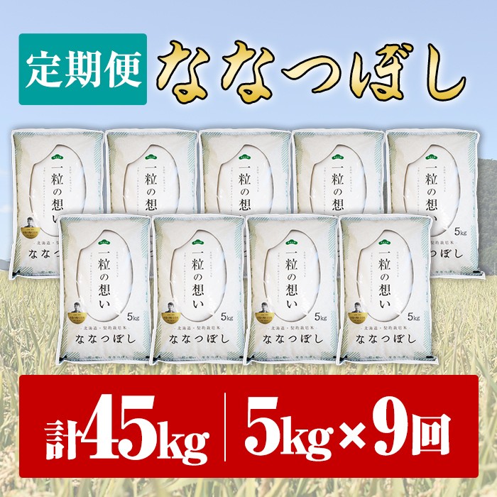 【F7074】《 定期便・全9回 》上士別の生産者がつくるななつぼし ( 5kg×9回・計45kg) 【2025年11月以降順次発送】 北海道 士別市産 米 お米 白米 北海道産 北海道米 ななつぼし
