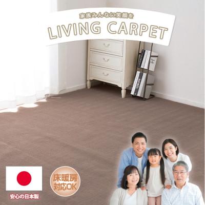 ふるさと納税 和泉市 【江戸間8畳】ベーシックカラーリビングカーペット ブラウン(ストーリー8畳BR)