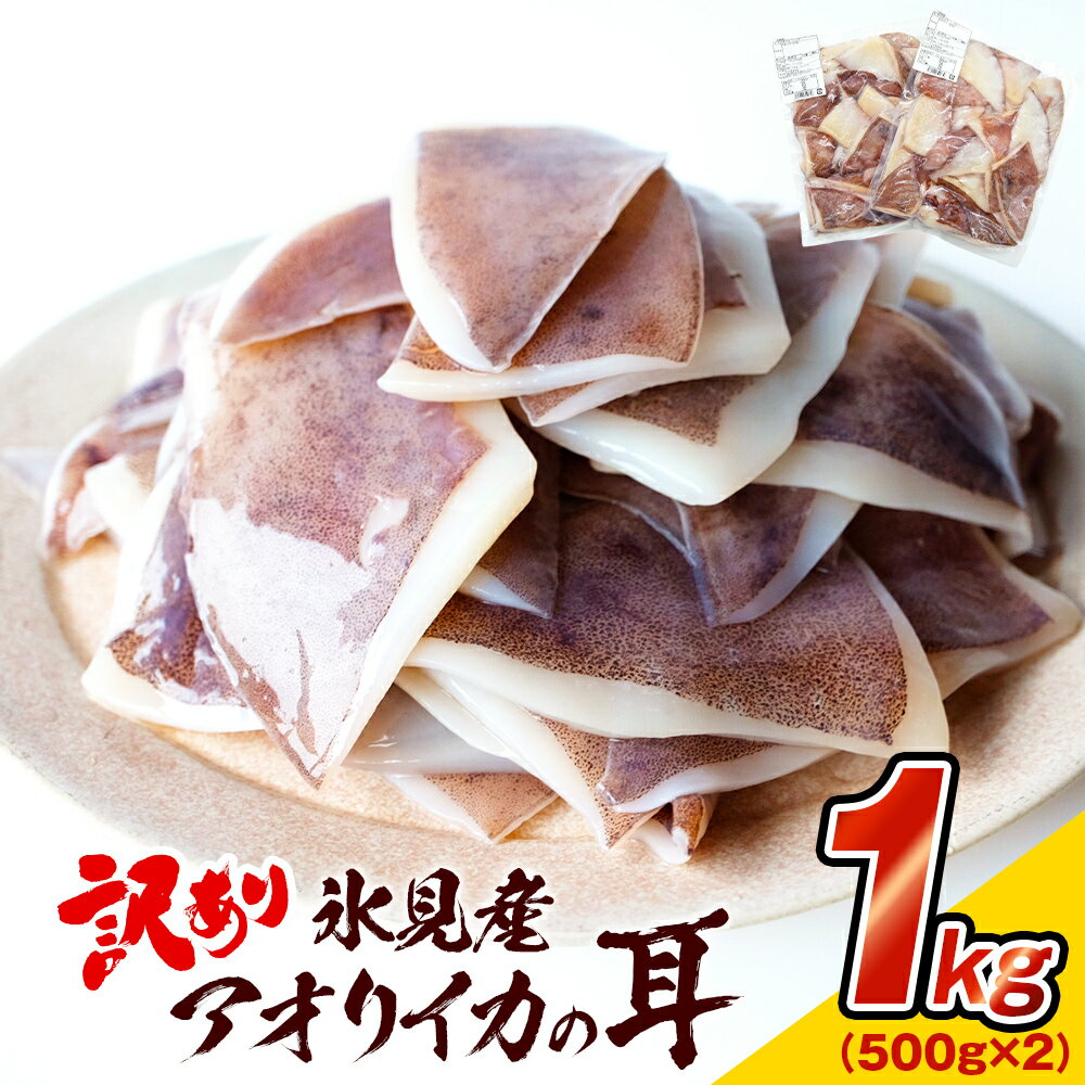 【ふるさと納税】 ＜訳あり＞ 氷見産 アオリイカの耳 1kg 〈冷凍〉
