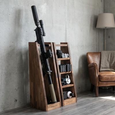 ふるさと納税 横手市 WOOD WORKS ライフルスタンド 1丁掛+マガジンラックセット【本体:ブラウン】 |  | 01