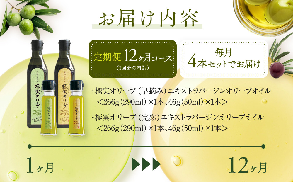 【定期便12ヶ月コース】エキストラバージンオリーブオイル 堪能セット【SM8-3】