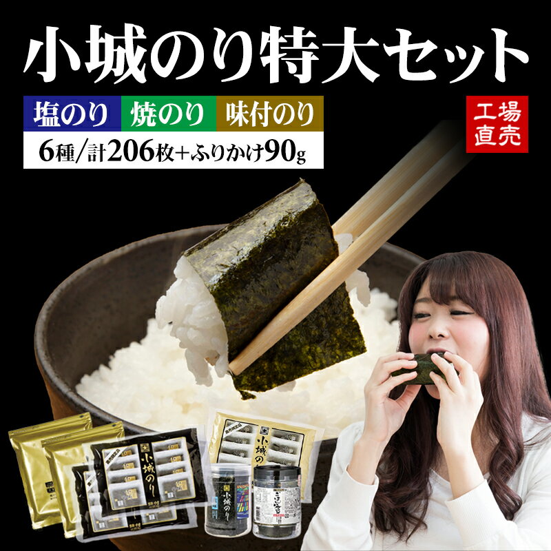 【ふるさと納税】 工場直送！ 小城 のり（ 特大 ）6種セット 海苔 のり 味のり 焼のり 有明海産 焼き海苔 味付け海苔 味のり 高級 有明海 詰め合わせ ギフト 食品 人気 ランキング 高評価 佐賀のり 【C250-010】