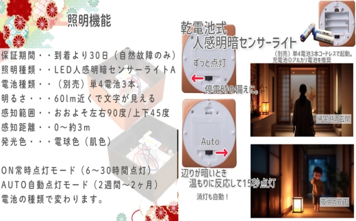 【職人が丁寧に仕上げた行燈（あんどん）】妖艶灯「蔦華」高28×10cm手持ち行灯 レース生地（電球ライトE12） ／ 行燈 あんどん 和風ライト 和風照明 手作り 木製 電球ライト 間接照明 玄関照明 廊下照明 インテリア照明 No.126-02