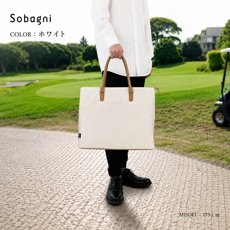 Sobagni ボストンバッグ -PRATO- ゴルフ カバン バッグ ホワイト