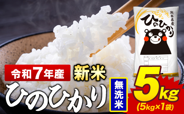 新米 令和7年産 無洗米 米 ひのひかり 5kg《12月中旬-2月末頃出荷》熊本県 菊池市 国産 熊本県産 精米 無洗米 送料無料 ヒノヒカリ こめ お米