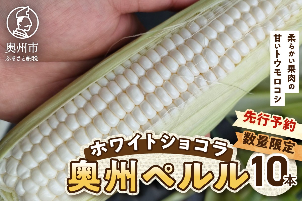 
                  【先行予約】 白いとうもろこし 奥州ペルル ( ホワイトショコラ ) 10本 【数量限定】 300g以上 糖度17度以上 メロン並みの糖度 個包装 2026年7月中旬から出荷 離島配送不可 [T0012]
                